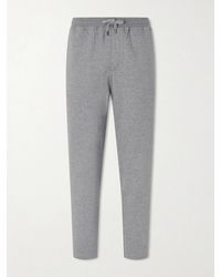 Brunello Cucinelli - Tapered Cotton, Cashmere And Silk-Blend Jersey Sweatpants - Lyst