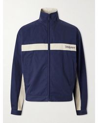 Saint Laurent - Panelled Logo-embroidered Cassandre-embellished Cotton Jacket - Lyst