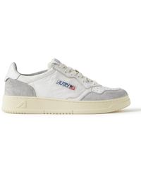 Autry - Medalist Distressed Suede-trimmed Leather Sneakers - Lyst