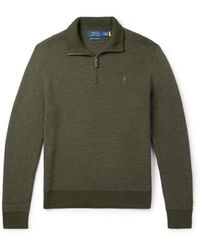 Polo Ralph Lauren - Logo-Embroidered Merino Wool Half-Zip Sweater - Lyst