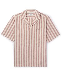 Lardini - Camp-collar Striped Linen Shirt - Lyst