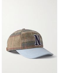 Noah - Logo-embroidered Checked Linen Baseball Cap - Lyst