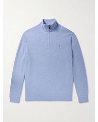 Polo Ralph Lauren - Logo-Embroidered Cotton Half-Zip Sweater - Lyst