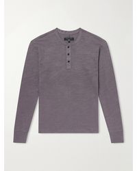 Rag & Bone - Cotton-Jersey Henley T-Shirt - Lyst