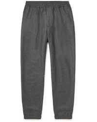 Loro Piana - Tapered Pleated Virgin Wool And Cashmere-blend Flannel Trousers - Lyst