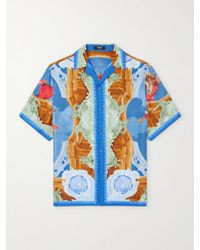 Versace - Camp-Collar Printed Silk-Twill Shirt - Lyst