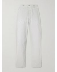 Maison Margiela - Wide-Leg Paint-Splattered Cotton-Canvas Trousers - Lyst