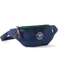 Polo Ralph Lauren - Wimbledon Leather-trimmed Logo-appliquéd Canvas Belt Bag - Lyst