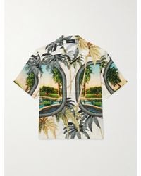 Amiri - Hemd aus bedrucktem Satin mit Jacquard-Muster und wandelbarem Kragen - Lyst