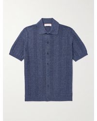 Brunello Cucinelli - Gestreiftes Hemd aus einer Leinen-Baumwollmischung - Lyst