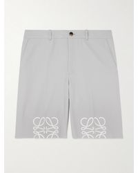 Loewe - Gerade geschnittene Shorts aus Baumwoll-Twill mit Logoprint in Distressed-Optik - Lyst