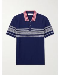 Wales Bonner - Dawn Slim-fit Striped Knitted Polo Shirt - Lyst