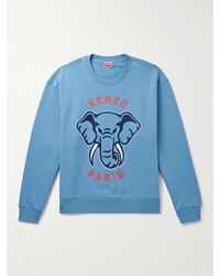 KENZO - Logo-embroidered Cotton-jersey Sweatshirt - Lyst
