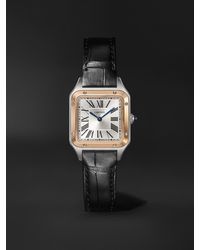 Cartier - Santos-Dumont Small 18-Karat Rose And Stainless Steel Watch, Ref. W2Sa0038 - Lyst