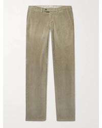 Canali - Slim-fit Stretch Cotton And Modal-blend Corduroy Trousers - Lyst
