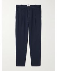 MR P. - Daniel Tapered Pleated Stretch Organic Cotton-Twill Trousers - Lyst