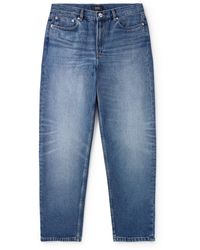 A.P.C. - Martin Straight-leg Cropped Stonewashed Jeans - Lyst