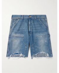 SAINT Mxxxxxx - Straight-Leg Distressed Denim Shorts - Lyst