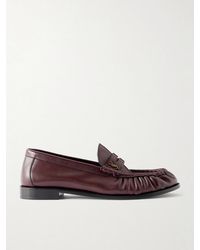 Saint Laurent - Logo-embellished Leather Penny Loafers - Lyst