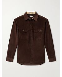 Burberry - Logo-Embroidered Cotton-Corduroy Shirt - Lyst