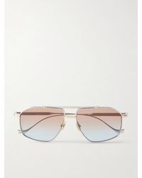 Cutler and Gross - 1424 Aviator-Style-Tone And-Tone Sunglasses - Lyst