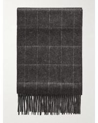 dunhill - Fringed Checked Cashmere Scarf - Lyst