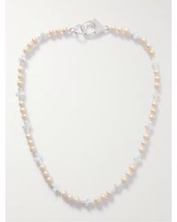 Hatton Labs Collana in argento con perle - Bianco