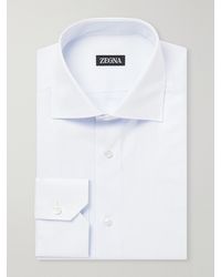 ZEGNA - Striped Cotton-Poplin Shirt - Lyst