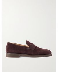 Brunello Cucinelli - Waxed-suede Penny Loafers - Lyst