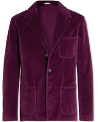 Massimo Alba Baglietto Unstructured Cotton-velvet Blazer - Purple