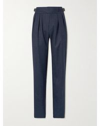 Rubinacci - Straight-leg Pleated Wool-flannel Suit Trousers - Lyst