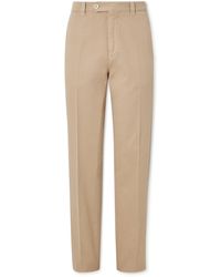 Brunello Cucinelli - Straight-leg Cotton-twill Trousers - Lyst
