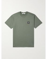 Stone Island - T-shirt in jersey di cotone con logo applicato - Lyst