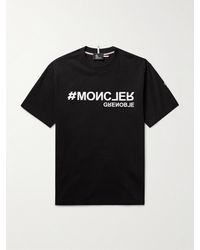 3 MONCLER GRENOBLE - Schmal geschnittenes T-Shirt aus Baumwoll-Jersey mit Logoapplikation - Lyst