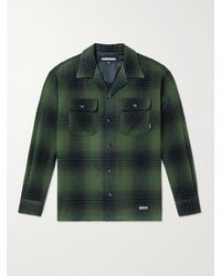 Neighborhood - Convertible-collar Checked Wool-blend Shirt - Lyst