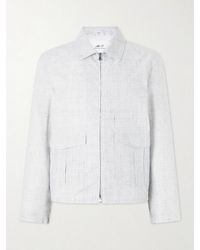 MR P. - Checked Linen Blouson Jacket - Lyst