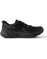 Hoka One One - Clifton L Gtx Leather-trimmed Coated-ripstop Running Sneakers - Lyst