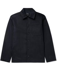 A.P.C. - Jeffray Cotton And Wool-Blend Twill Overshirt - Lyst