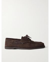 John Lobb - Foil Leather Boat Shoes - Lyst