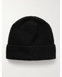 Celine - Triomphe Logo-Embroidered Cashmere Beanie - Lyst