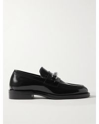 Burberry - Embellished Glossed-leather Loafers - Lyst