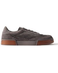 Dolce & Gabbana - Portofino Yacht Perforated Distressed Suede Sneakers - Lyst