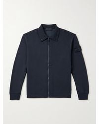 Stone Island - Ghost Wool And Cotton-Blend Jersey Zip-Up Sweatshirt - Lyst