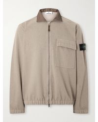Stone Island - Garment-Dyed Wool Nylon Flannel-Tc Overshirt - Lyst