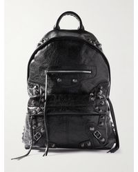 Balenciaga - Le Cagole Studded Crinkled-leather Backpack - Lyst