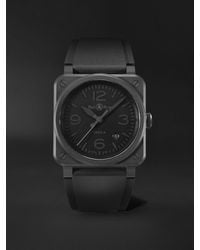 Bell & Ross - Br 03 Phantom Automatic 41Mm Ceramic And Rubber Watch, Ref. No. Br03A-Ph-Ce/Srb - Lyst
