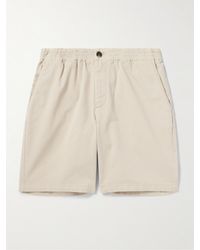MR P. - Straight-leg Garment-dyed Organic Cotton-blend Twill Shorts - Lyst