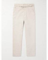 STÒFFA - Straight-Leg Belted Cotton-Twill Trousers - Lyst