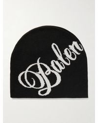 Balenciaga - Intarsia-Knit Wool-Blend Beanie - Lyst