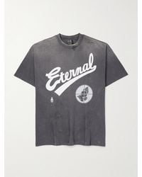 SAINT Mxxxxxx - Fear Of God Distressed Printed Cotton-jersey T-shirt - Lyst
